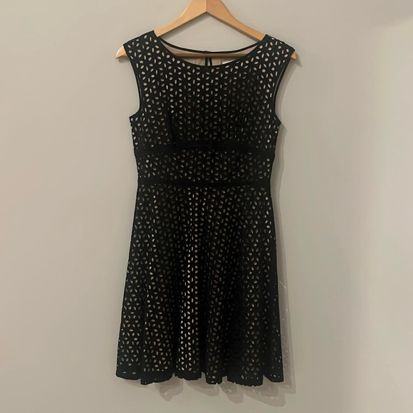 Loft Black Eyelet Dress, Size 0 - Picture 2 of 5